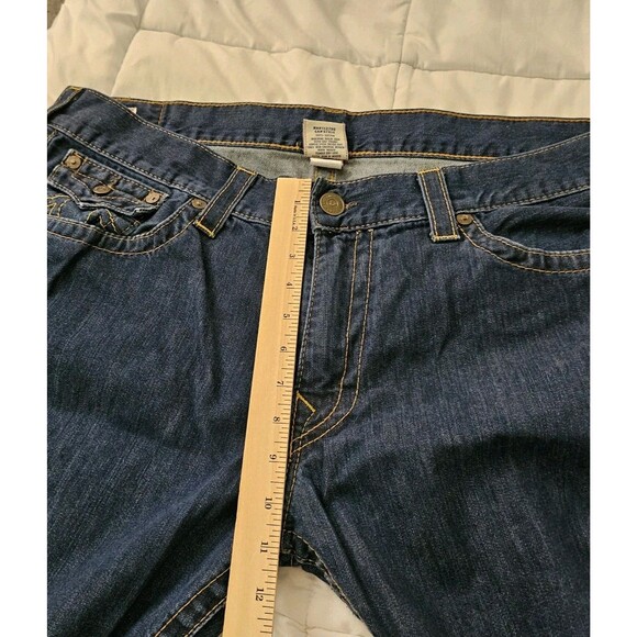 True Religion Billy Jeans Mens 42 Blue Relaxed Bootcut Cotton Y2K Made In USA - Picture 9 of 11
